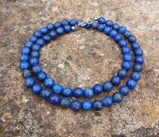 Lapis lazuli náhrdelník  (fazetované kuličky 6 mm)