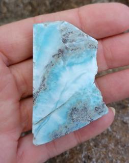 Larimar plátek 39g (55 x 36 x 10 mm)