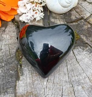 Obsidián duhový srdce 57g (46 x 42 x 28 mm)
