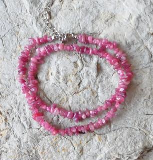 Růžový turmalín rubelit náhrdelník 45 cm (Kameny 5 - 10 mm)