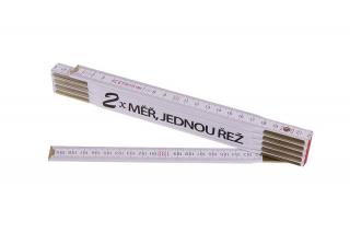Metr skládací 2m 2X MĚŘ (PROFI, bílý, dřevo)