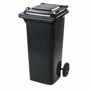 Plastová popelnice, černá 120 l (Nádoba na odpad z HDPE plastu)