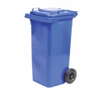 Plastová popelnice, modrá 120 l (Nádoba na odpad z HDPE plastu)