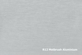 Vnitřní PVC parapet dekor metbrush aluminium – RENOLIT (Komůrkový plastový parapet na míru)