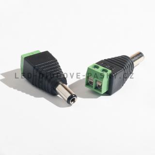 Konektor k LED diodovým páskům, 2.1 x 5.5mm - samec (Konektor k LED páskům)