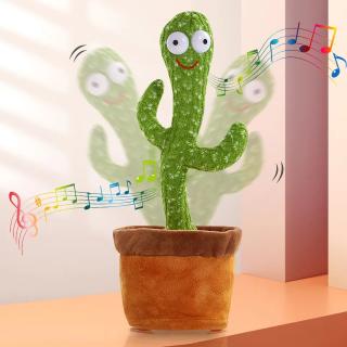 Plyšový tančící a mluvící kaktus na baterie ( Interaktivní kaktus opakující slova i zvuky)