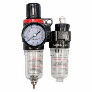Regulátor tlaku vzduchu 1/4", max. 0,93MPa, s filtrem (25ccm) a přimazáváním (Regulátor tlaku vzduchu)