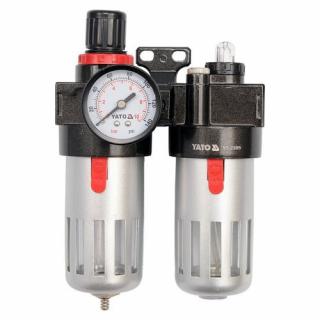 Regulátor tlaku vzduchu 1/4", max. 0,93MPa, s filtrem (90ccm) a přimazáváním (Regulátor tlaku vzduchu)
