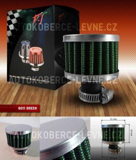 Vzduchový filtr sportovní - universální, odfukový, barva zelená (Sportovní filtr JBR)
