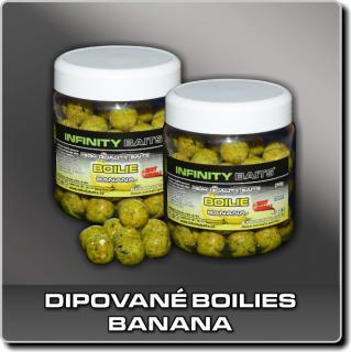 Dipované boilies - Banana (INFINITY BAITS)