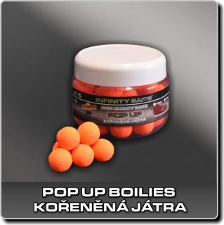 Fluoro Pop Up boilies - Kořeněná játra 14 mm (INFINITY BAITS)