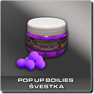 Fluoro Pop Up boilies - Švestka 14 mm (INFINITY BAITS)