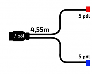 Kabeláž  4,55 m/7-pól. zástrčka, bez předních vývodů, baj5, Jokon