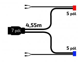 Kabeláž  4,55 m/7-pól. zástrčka. s předními vývody, baj5, Jokon