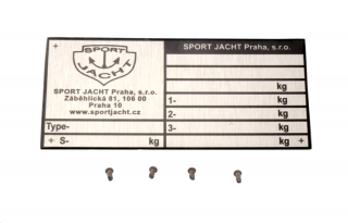 Originální výrobní štítek na přívěsy SPORTJACHT