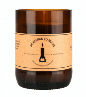 Aromka sojová svíčka v pivní láhvi s vůní meduňky