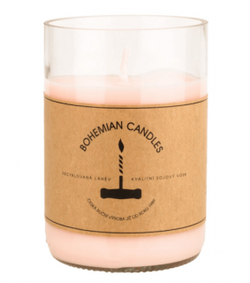 Aromka sojová svíčka ve vinné láhvi s vůní rosé