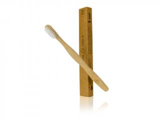 The Bamboo Brush Society bambusový zubní kartáček v papírové krabičce (extra soft), bílý, 1ks