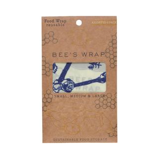 Voskovaný ubrousek Bee's wrap Bee's & Bears (Sada 3 kusů)