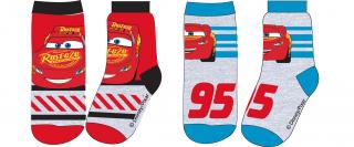 E plus M chlapecké ponožky CARS set 2 páry, červená, šedá, 23- 26