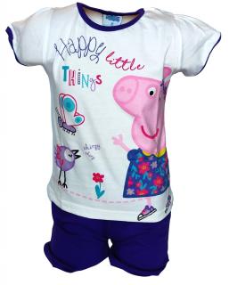 E plus M dívčí pyžamo Prasátko PEPPA, bavlna, bílo fialová, vel. 122