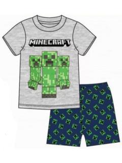 Mojang chlapecké pyžamo MINECRAFT, bavlna, šedo zelená, vel. 116