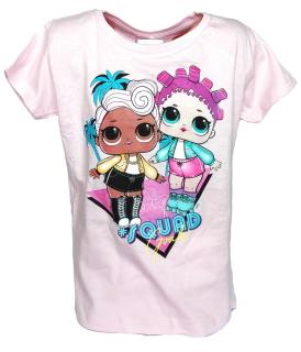 Setino dívčí tričko L.O.L. SURPRISE- Krátký rukáv, bavlna, světlounce růžová, vel. 140