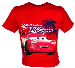 Sun city chlapecké tričko CARS - AUTA- krátký rukáv, bavlna, červená, vel. 116
