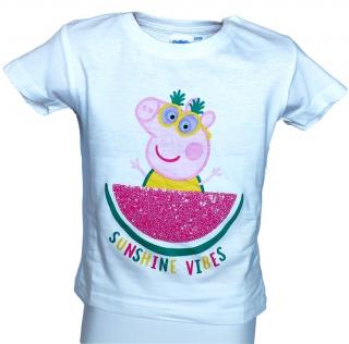U labels dívčí tričko PEPPA PIG - krátký rukáv, bavlna, bílá, vel. 86-92