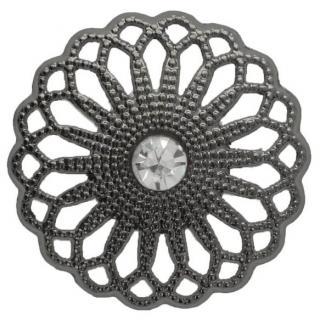 Knoflíky kovové starostříbrné květ 20 mm (Knoflíky kovové starostříbrné květ 20 mm)