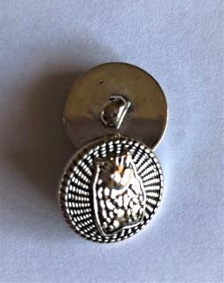 Knoflíky kovové stříbrné sova 15 mm (Knoflíky kovové stříbrné sova 15 mm)