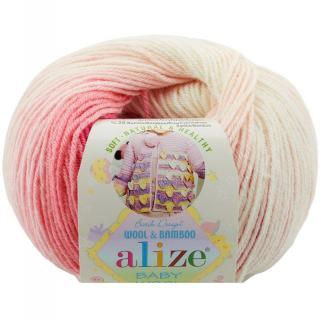 Příze Alize Baby wool růžovobílá (Příze Alize Baby wool růžovobílá)