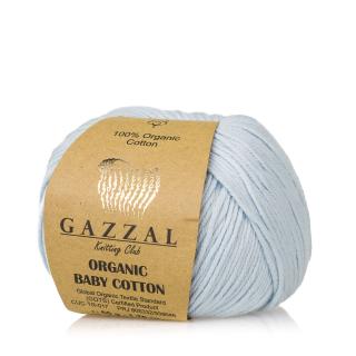 Příze Gazzal Organic baby cotton světle modrá (Příze Gazzal Organic baby cotton světle modrá)