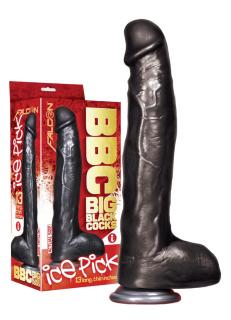 Dildo Big Black Cock Ice Pick 27 cm (realistické praktické dildo)
