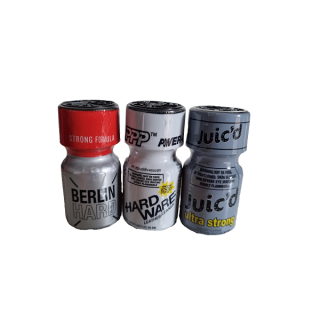 Poppers Balíček G Force (Poppers Balíček Obsahuje poppers Berlin Hard, Hardware a Juice Ultra Strong)