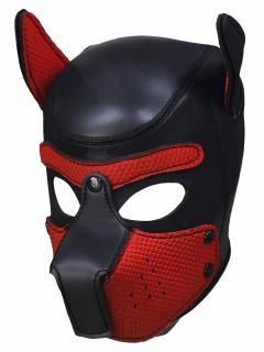 Puppy play Dog Mask černo-červená