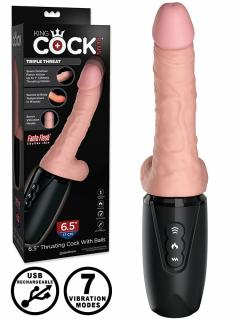 Vibrační dildo King Plus 26 cm (moderní vibrační dildo)