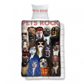 Bavlněné povlečení Pets Rock (rozměr 70x90, 140x200 cm)
