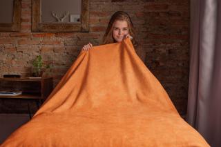 Fleecová Piknik deka oranžová (rozměr 100x140 cm)