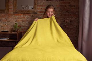 Fleecová Piknik deka Žlutá  (rozměr 100x130 cm)