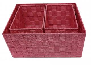 Košík - set růžový (35x24x13cm, 2x 20x15x12cm )