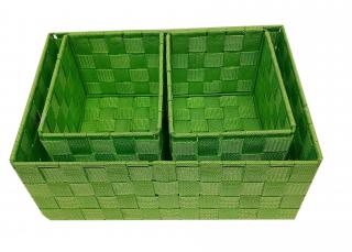 Košík - set zelený (35x24x13cm, 2x 20x15x12cm )