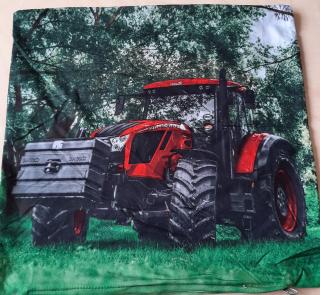 Polštářek Červený traktor (rozměr 40x40 cm)