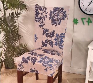 Potah na židli - modrý květ