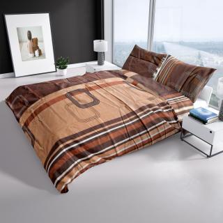 Prodloužené Bavlněné povlečení Browny (rozměr 70x90, 140x220 cm)