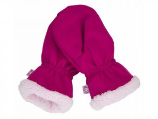 Fantom - softshellové rukavice s kožíškem - růžové