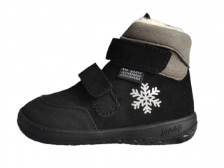 Zimní barefoot boty Jonap Jerry s membránou - černá VLNA