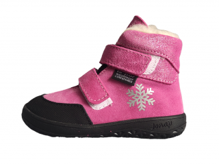 Zimní barefoot boty Jonap Jerry s membránou - růžová/devon VLNA