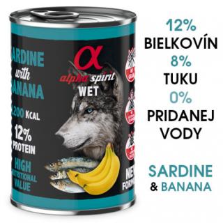 Alpha Spirit Dog Wet - Sardine & Banana 400g
