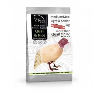 Fresh Farm Light & Senior Medium & Maxi - Quail & Rice 3kg